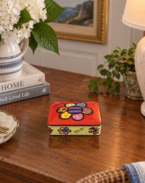 Vista Portugal Flower Porcelain Trinket Box by Romero Britto